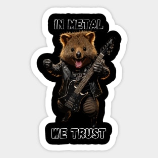 Metalhead Quokka In metal we trust Sticker